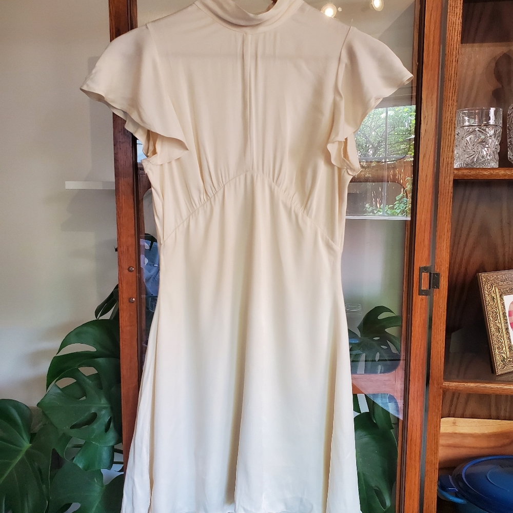 Aritzia Wilfred ivory high neck dress